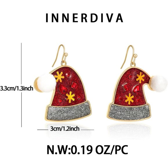 Gingerbread man garland deer colorful light bulbs Earrings Christmas Decoration - Picture 8 of 8